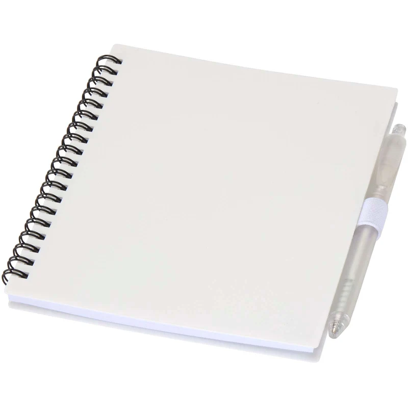 Set di blocco note con copertina morbida in plastica riciclata e penna a sfera (inchiostro blu) Niove