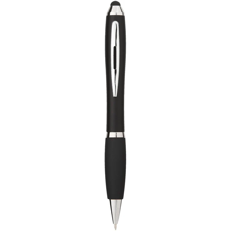 Penna a sfera con stylus e impugnatura nera Nash (inchiostro nero)