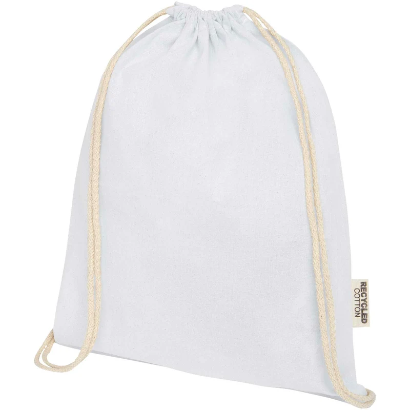 Borsa con cordoncino in cotone riciclato certificato GRS da 140 g/m² Oregon