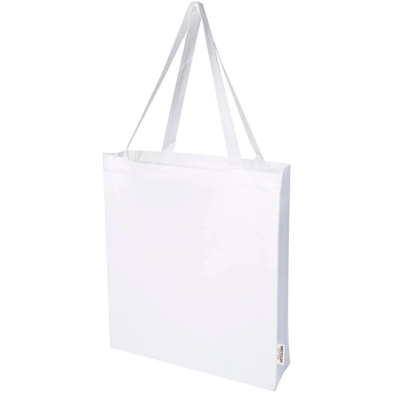 Tote bag a soffietto in cotone riciclato certificato GRS da 140 g/m² Madras - 12L