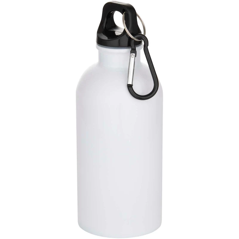 Borraccia da 400 ml in acciaio inossidabile certificato RCS a parete singola adatta per stampa a sublimazione con moschettone
