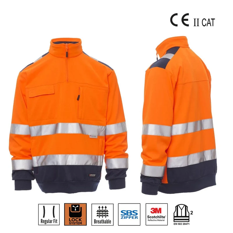 VISION FELPA BICOLORE A.V MEZZA ZIP BANDE 3M PAYPER