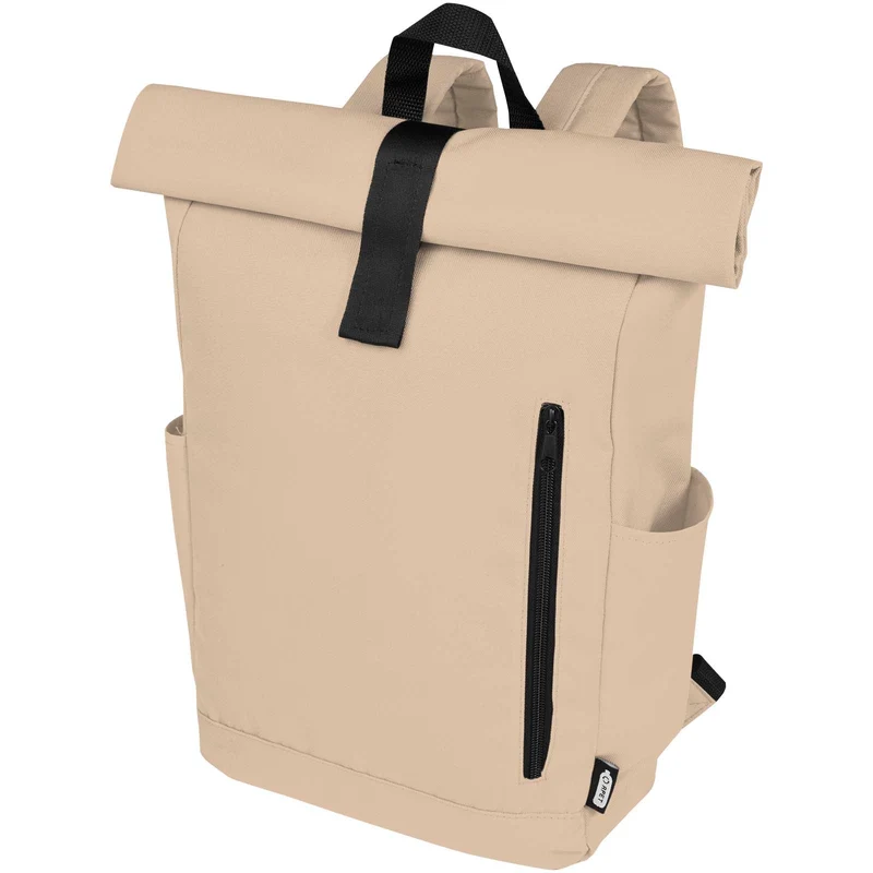 Zaino con chiusura arrotolabile per portatile da 15,6" in PET riciclato certificato GRS Byron 18L