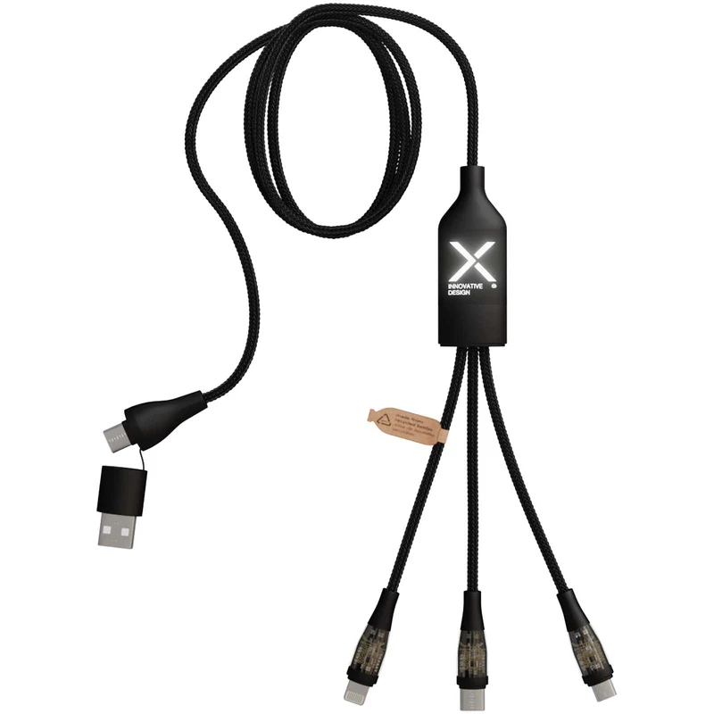 Cavo di ricarica rapida 5 in 1 da 100 W/5 A con display digitale SCX.design C50