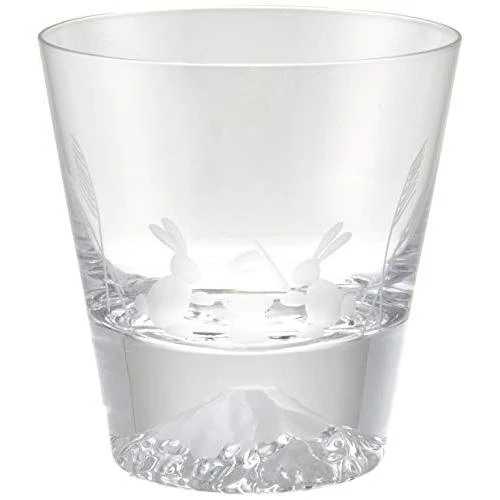 Sklenice Tajima Edo Glass Sklenice hory Fuji v dřevěné krabičce (Měsíc a králík)