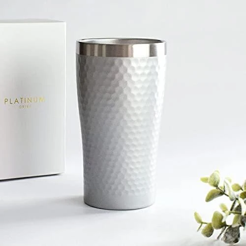 Termo hrnek Oribe Platinum ve stříbrné krabičce, vakuově izolovaný, udržuje teplo, udržuje chlad, dárek, nový život