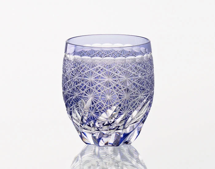 Kagami Crystal Edo Kiriko Rocks Glass Purple [Fuga] T775-3008-CMP