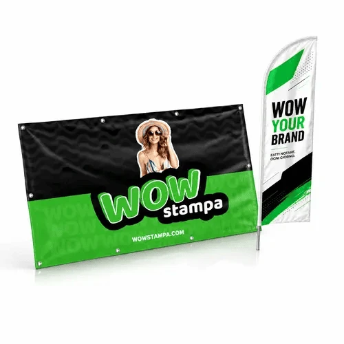 1 Banner 300x100 + 1 Bandiera a vela