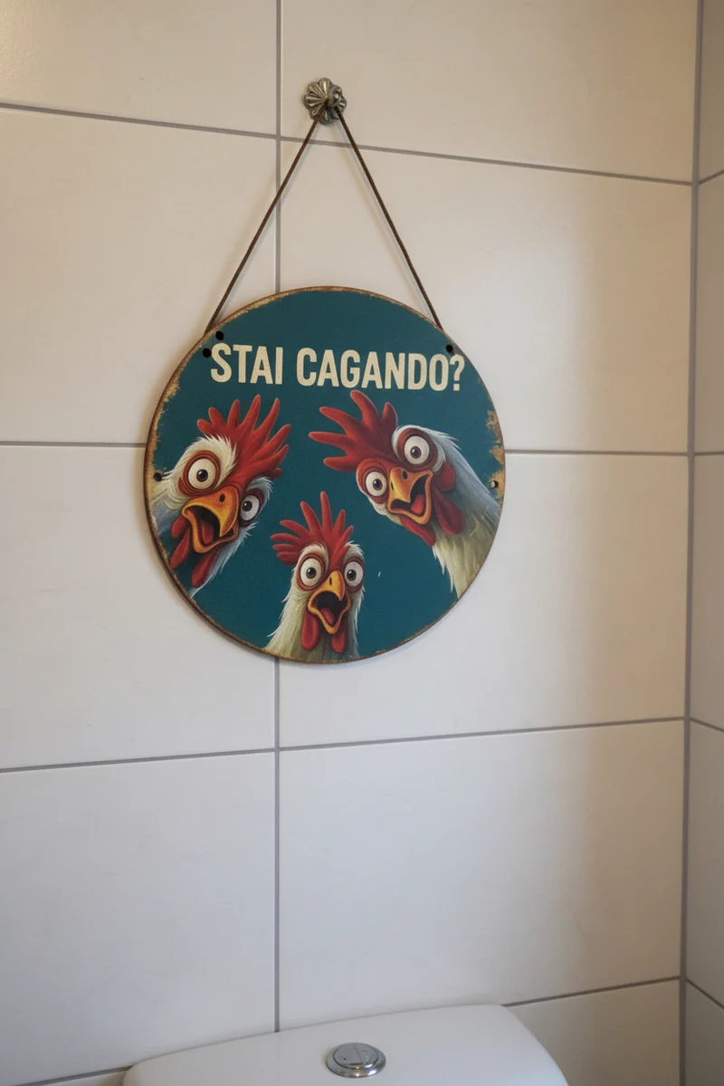 Targa Decorativa Rotonda - Stai Cagando?