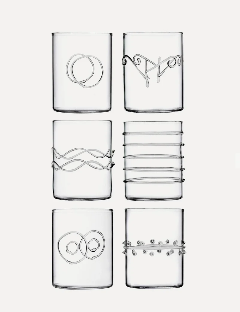 Ichendorf Bicchieri acqua Deco' set 6 pz. con decoro trasparente