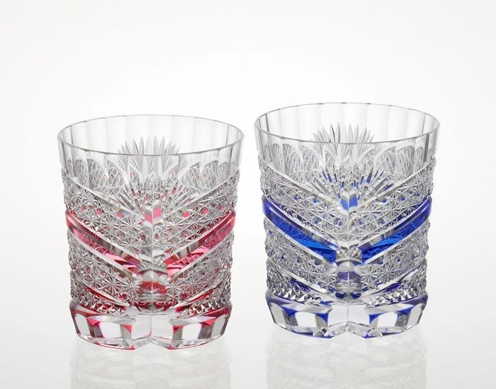 Kagami křišťálové sklo Edo Kiriko modré TPS685-2524-AB