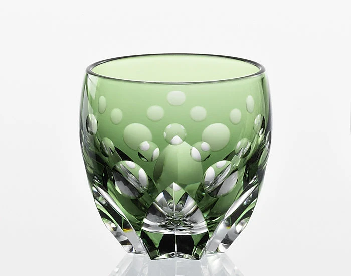 Kagami Crystal Edo Kiriko Glass Green T535-2838-CGR