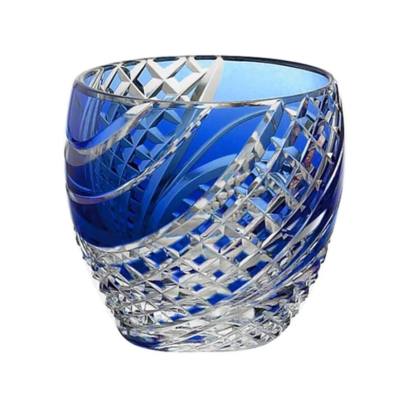 Kagami křišťálové sklo Edo Kiriko modré T535-2044-CCB