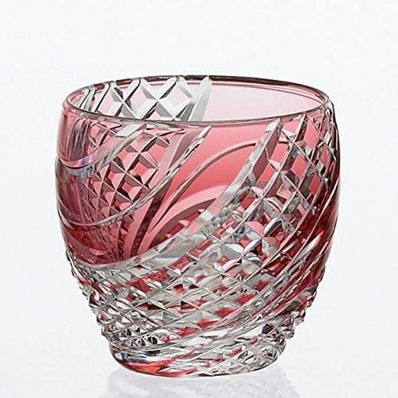 Kagami křišťálové sklo Edo Kiriko, červené T535-2044-CAU
