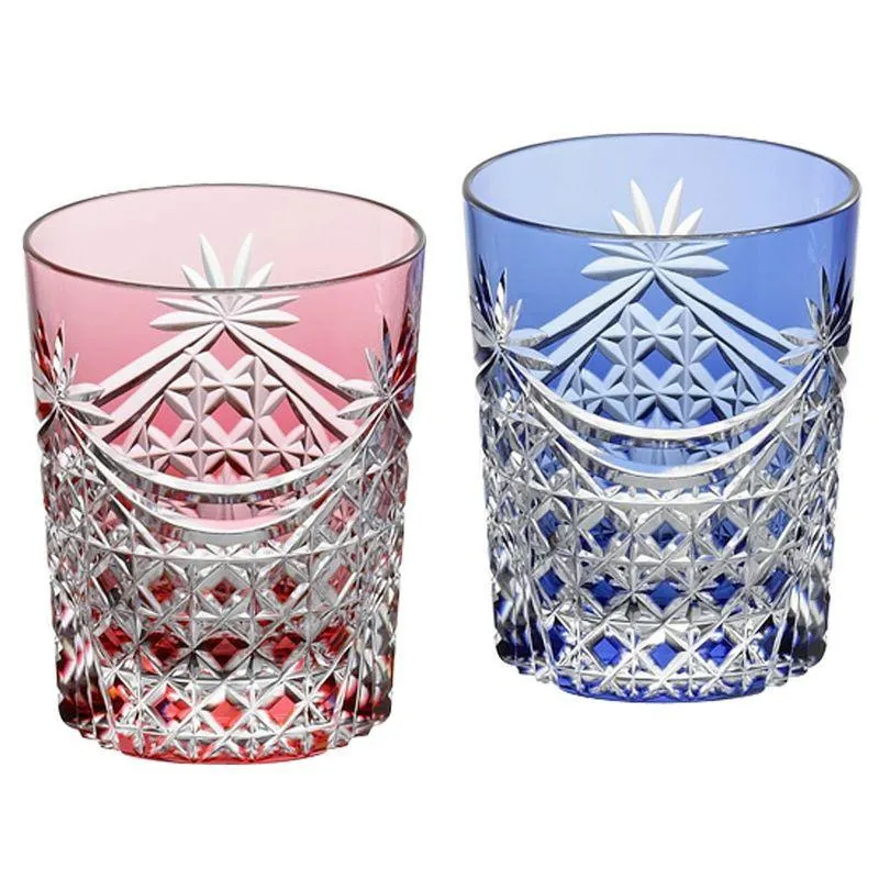 Kagami křišťálové sklo Edo Kiriko modré TPS370-2835-AB
