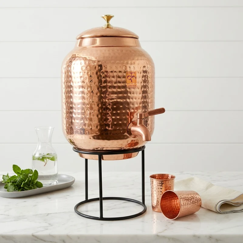 Set di dispenser d'acqua ayurvedici in rame - Spedizione a fine settembre