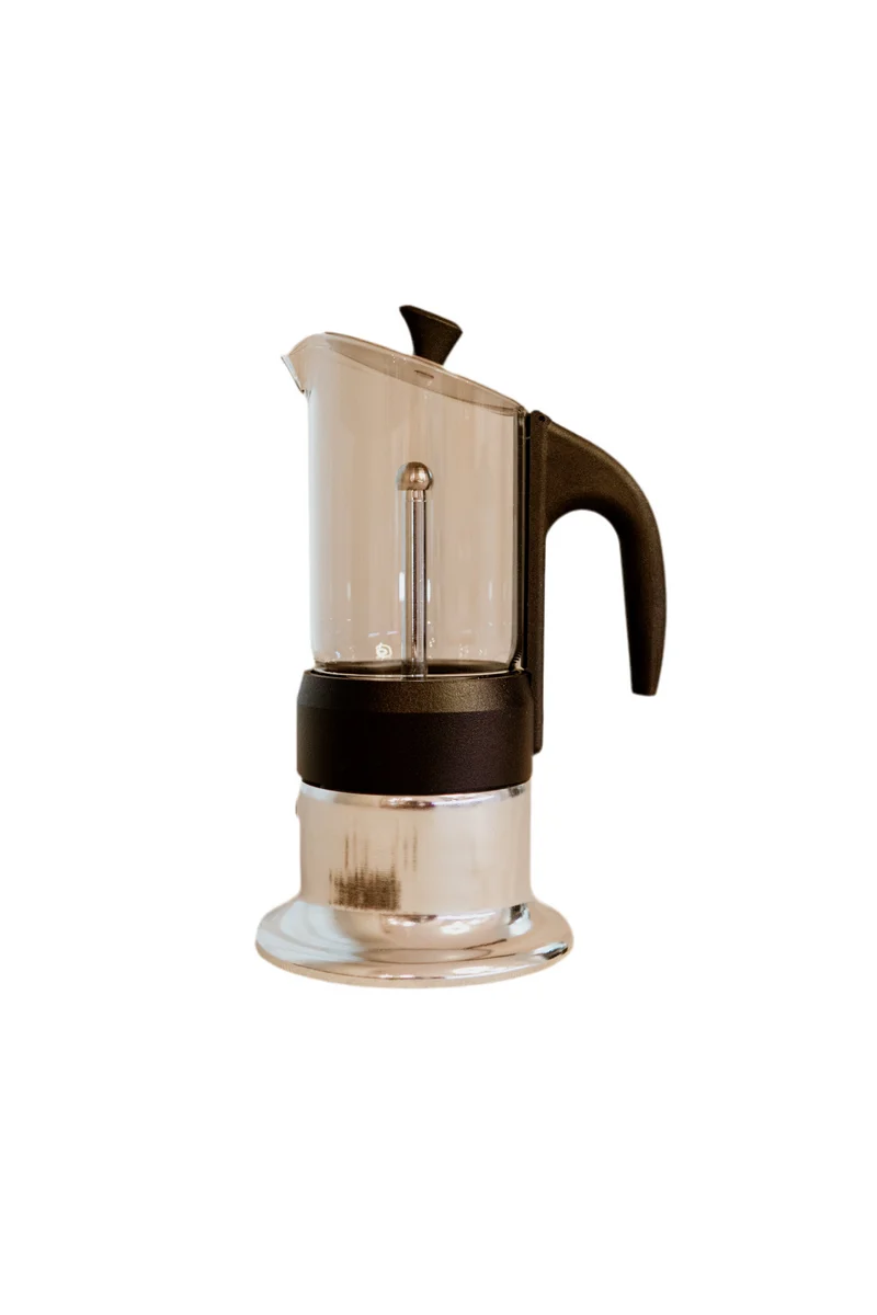 Caffettiera moka 3 tazze in vetro e alluminio pressofuso 🇮🇹