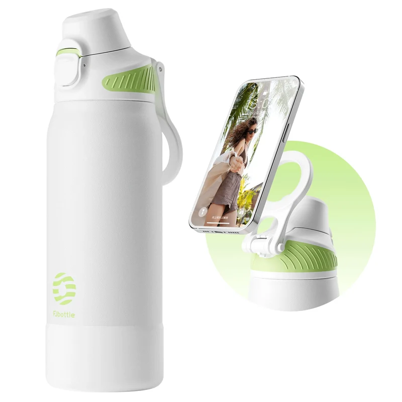 34 oz Magnetic Water Bottle with Phone Holder