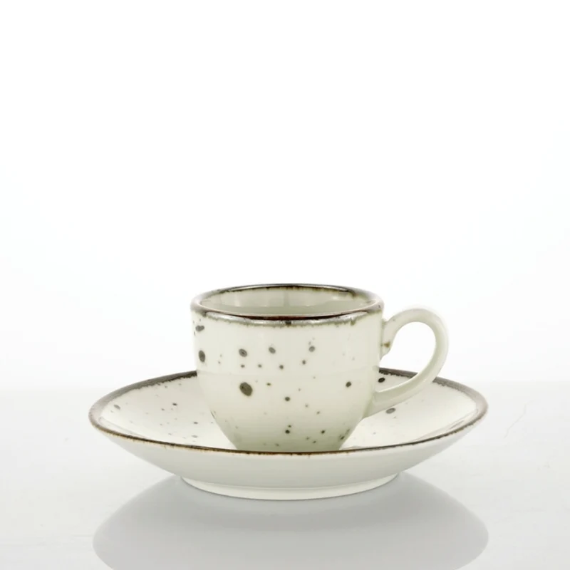 Set 6 Tazzine da Caffè in Porcellana con Piattino | Cottage Ivory