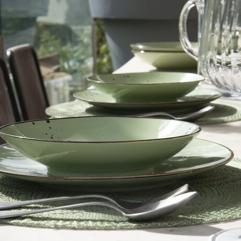 Posto Tavola in Porcellana | 3 Pezzi | Cottage Green