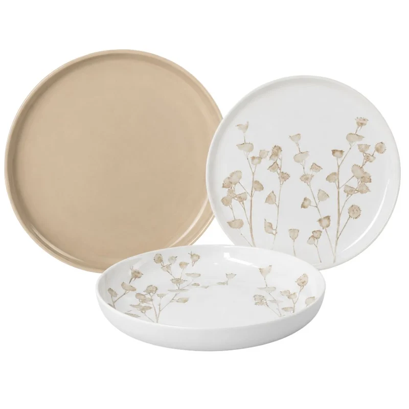 Servizio Piatti 6 Persone in Porcellana - Fiori d'inverno | Eleganza e Design Raffinato