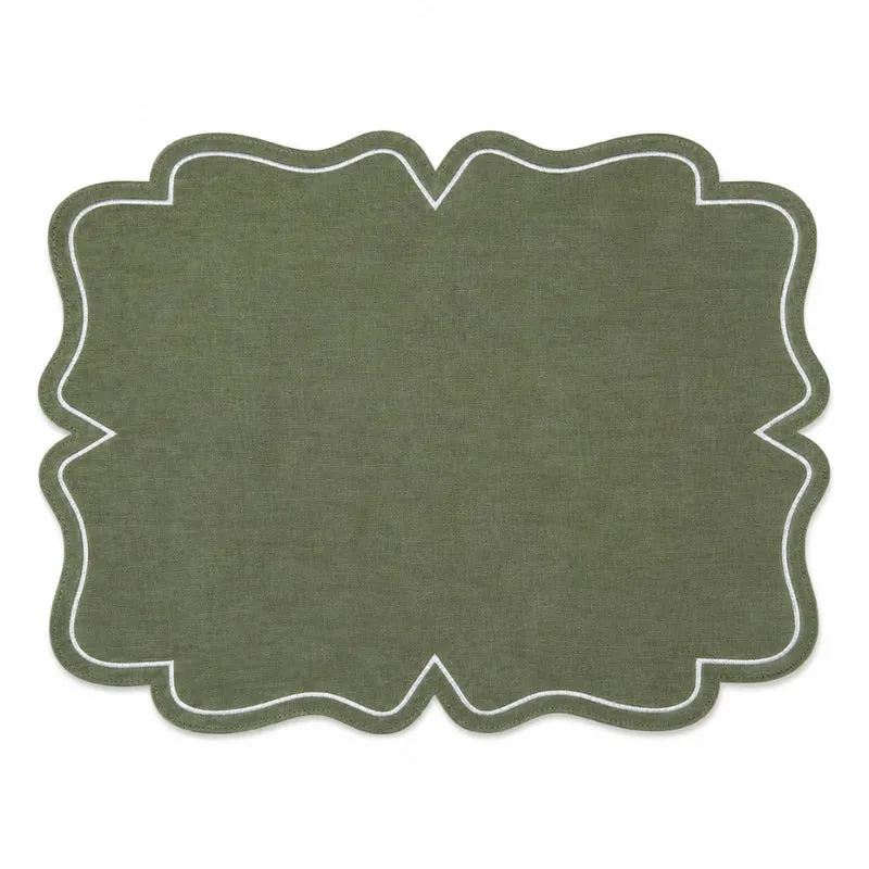 Set 6 Sottopiatti - Tovagliette Chic Similpelle | Verde