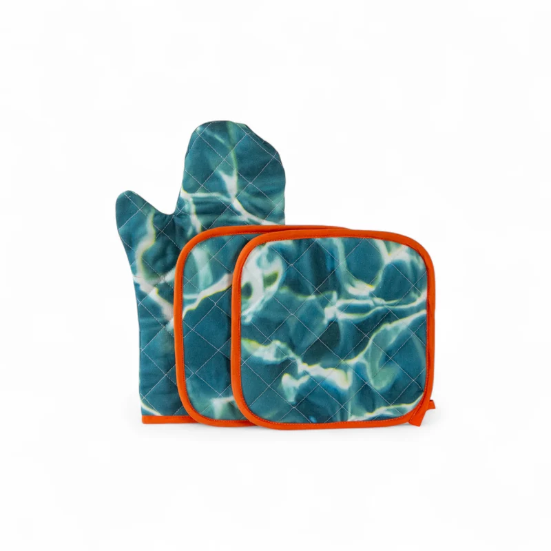 3-piece kitchen set: oven mitt and pot holders - ACQUA