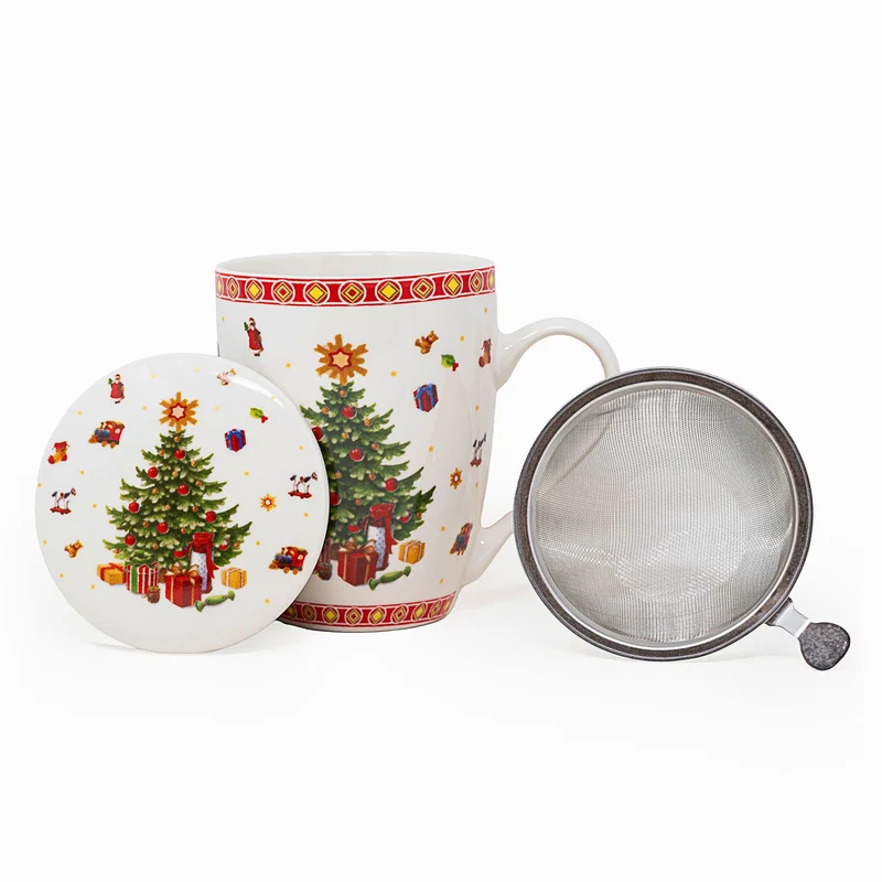 Tisaniera Natalizia 330 ml con Filtro e Coperchio – Christmas Tree | Coccole d’Inverno