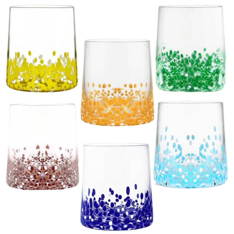 Set 6 Bicchieri Colorati in Vetro – 365 ML | Laguna Incantata