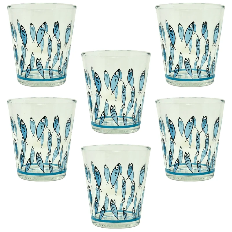 Set 6 Bicchieri in Vetro Fish – 325 ML | Stile Marino e Freschezza a Tavola