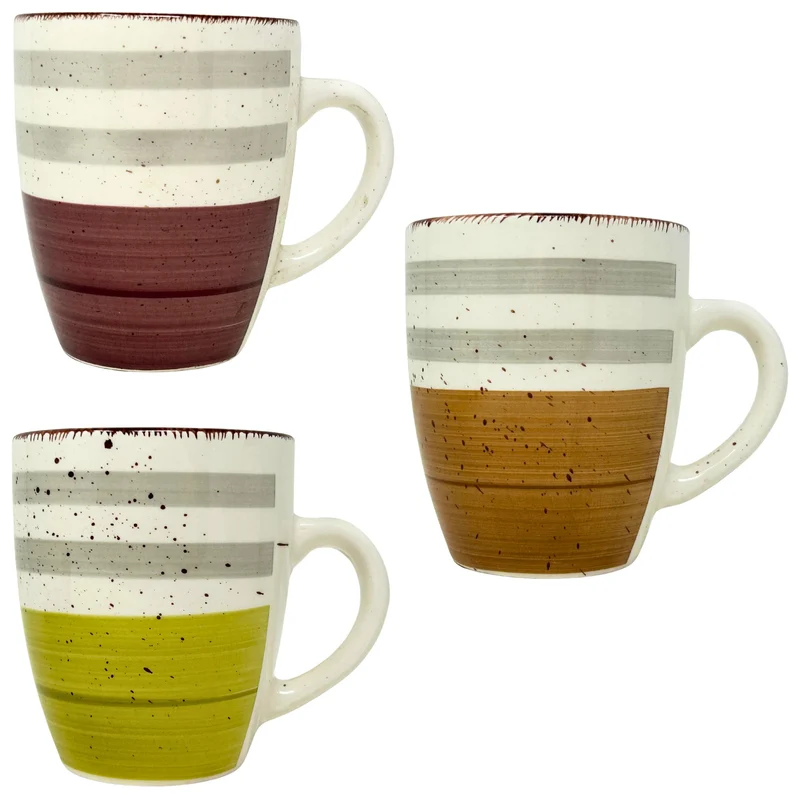 Set di 3 Tazze da Colazione 300ml - Mirra | Stile e Comfort in Ogni Sorso