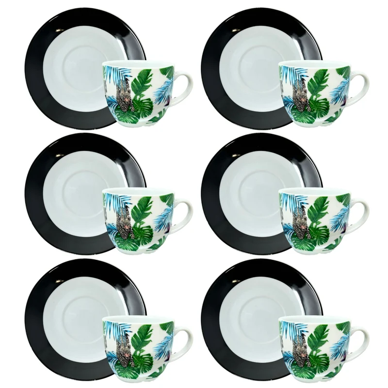 Set 6 Tazzine Caffè con Piattino - Cardamomo | Design Raffinato e Colorato