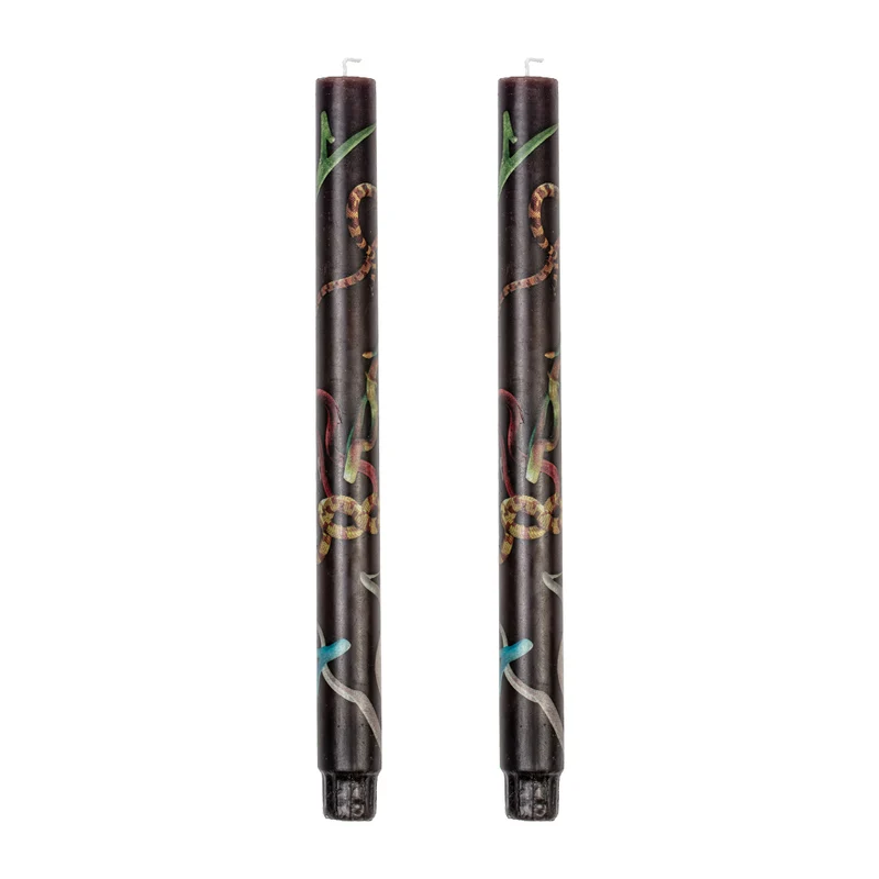 TOILETPAPER Set of 2 Stem Candles SNAKES BLACK