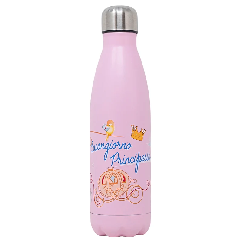NAMAI - Borraccia Termica 500 ML, Acciaio Inox, Adatta In Lavastoviglie, Chiusura Ermetica Sicura, Stile e Benessere, Bottiglia Termica, Idea Regalo (Rosa)