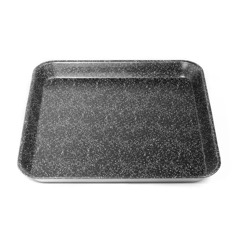 NAMAI - Teglia Forno Quadrata, 35CM x 35CM, Alluminio Antiaderente, Adatta In Lavastoviglie, Effetto Pietra, Teglie Per Pizza, Made In Italy (35cm x 35cm)