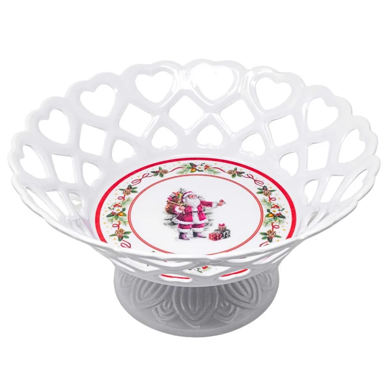 Centrotavola Natalizio- 30CM-Doppio Utlizzo-Fruttiera Centrotavola (SANTA CLAUS)