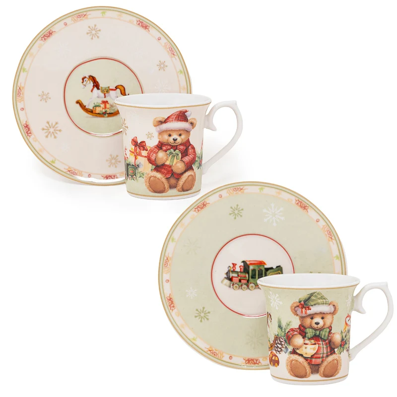 Set 2 Tazzine Caffè 50 ml con Piattino – Coccole | Dolcezza al Mattino