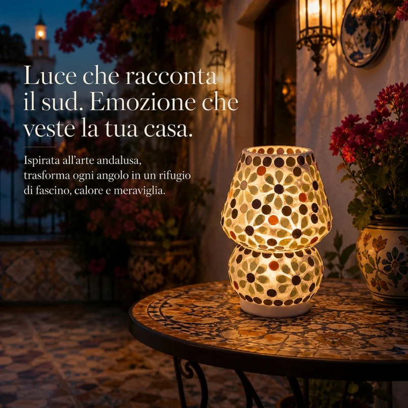 Lampada da tavolo Mosaico - Petalo d'Autunno