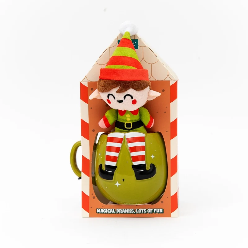 Set de taza y elfo de peluche