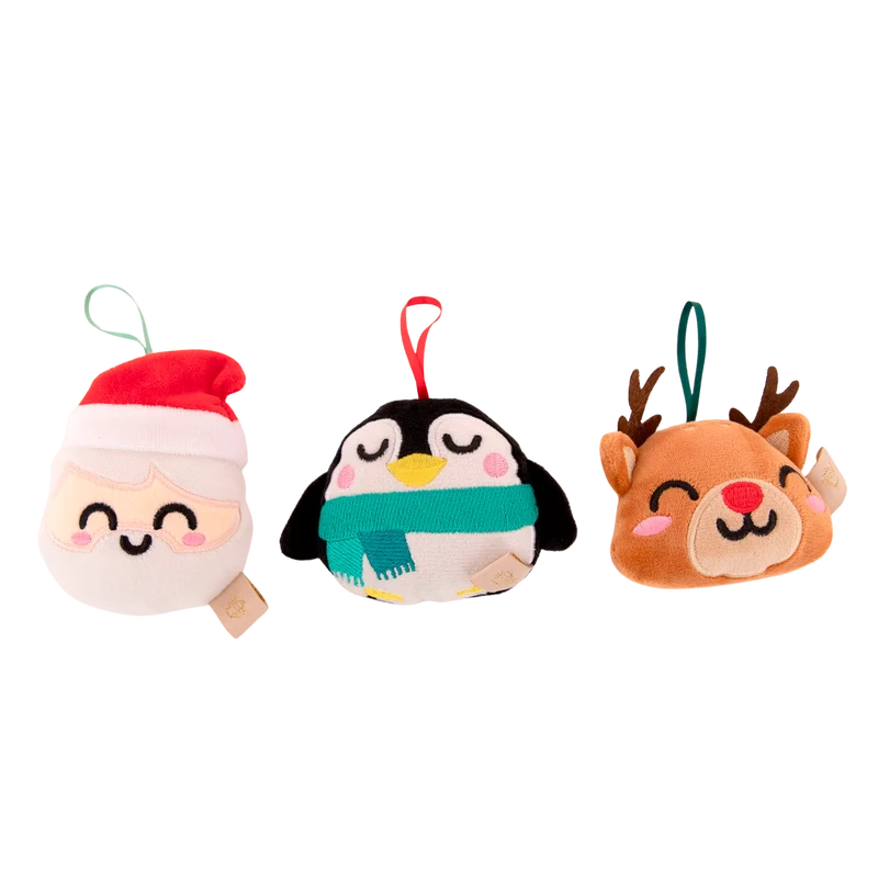 Adornos navideños para un árbol de ensueño - Papá Noel, pingüino y reno