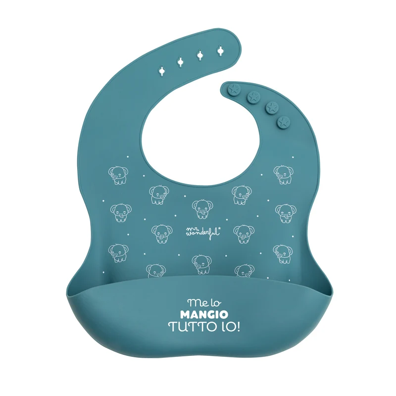 Bavaglino in silicone blu - Me lo mangio tutto io!