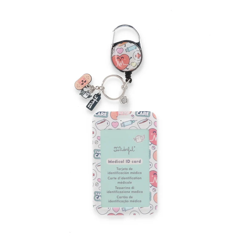 Porta-tarjetas de identificación médica con charms