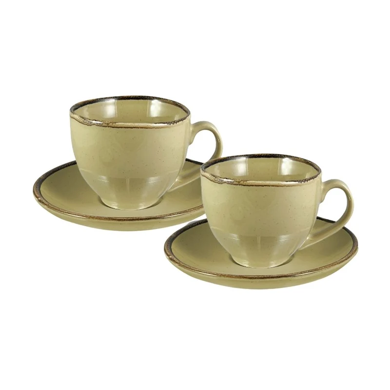 Set 2 Tazze Colazione con Piattino - Tazze tè | Fango
