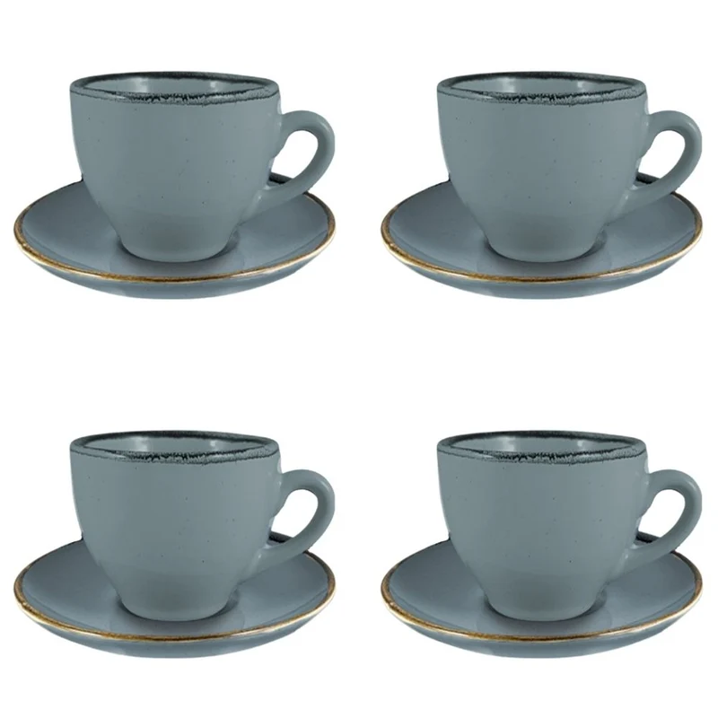 Set 4 Tazze caffè con Piattino | Tabacco