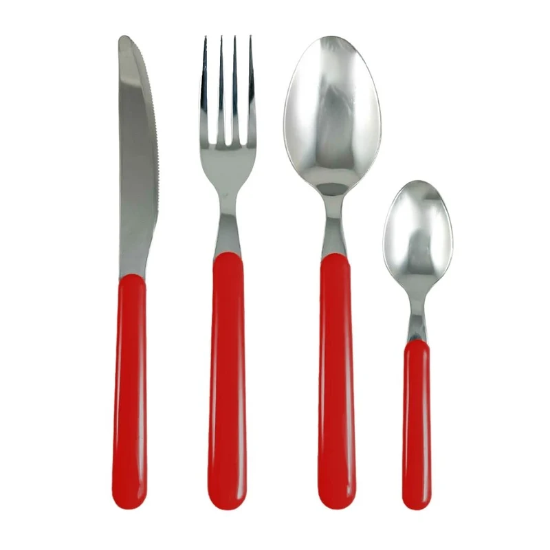 Set 24 Posate con Manico Colorato | ROSSO