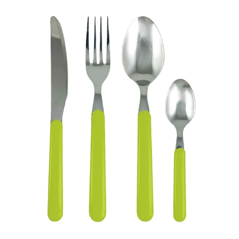 Set 24 Posate con Manico Colorato | VERDE