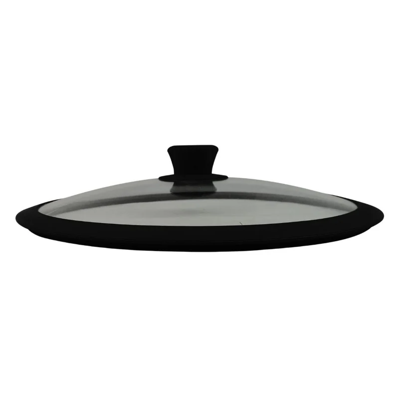 Coperchio In Vetro Con Bordo In Silicone Antiurto | Nero
