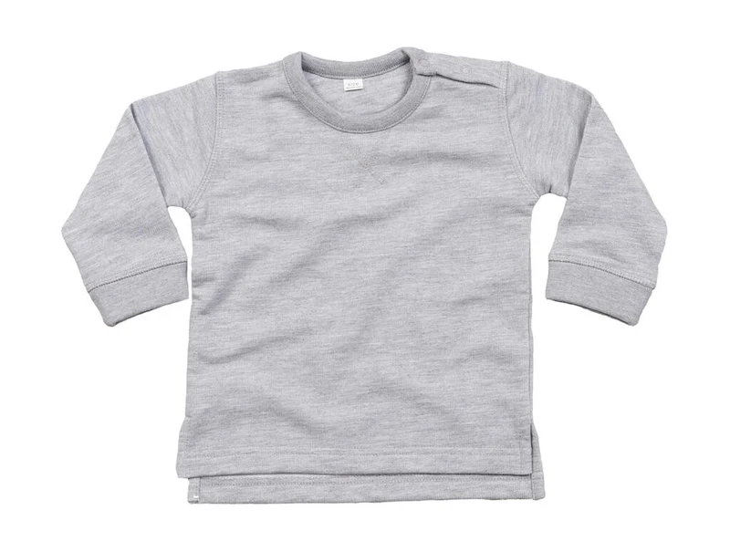 Baby Crew Neck Sweatshirt with Shoulder Poppers | 03147