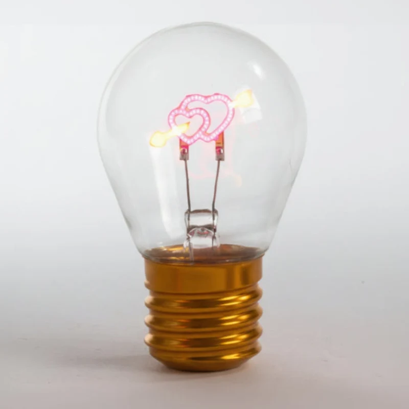 Lampada LED Ricaricabile Cuori con Freccia - Luce Decorativa Romantica
