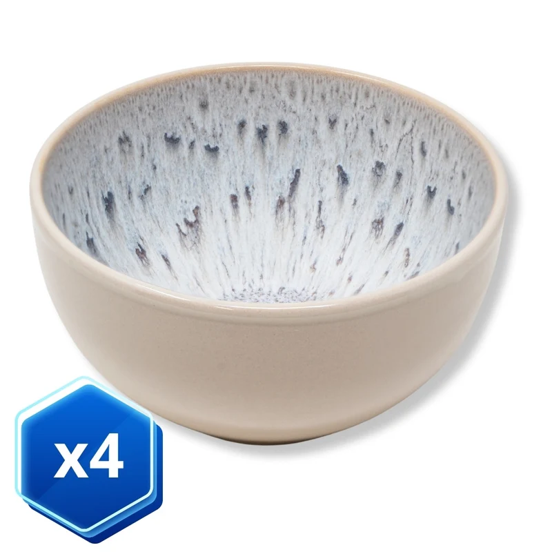 Set 4 Ciotole Gray 450 ml | Eleganza e Colore in Porcellana